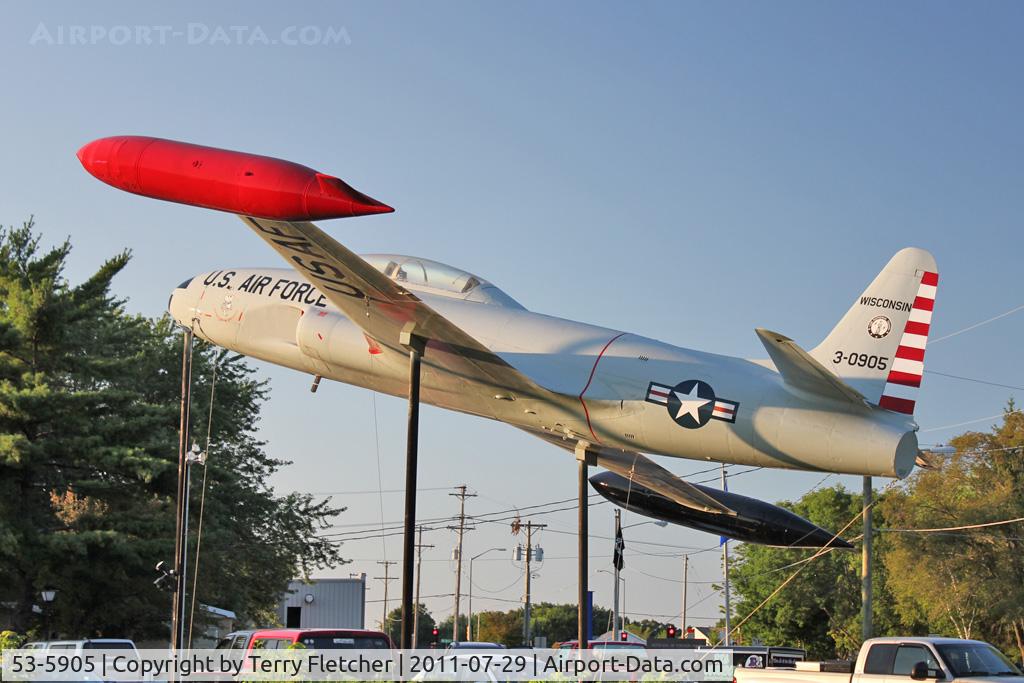 53-5905, 1953 Lockheed T-33A Shooting Star C/N 580-9381, Preserved outside VFW Stoughton