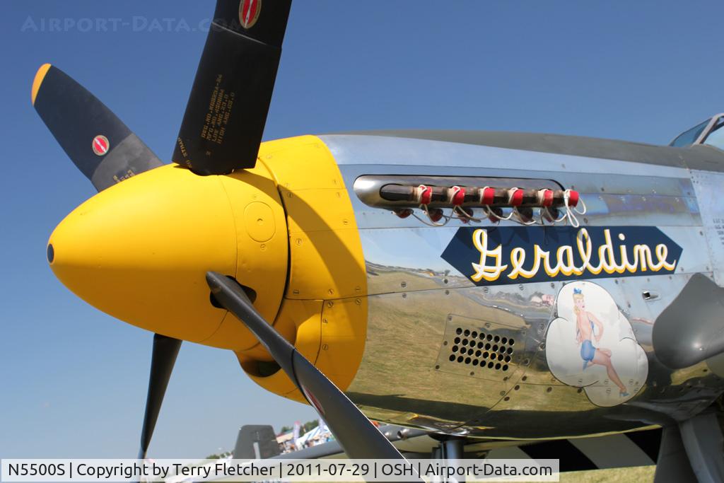 N5500S, 1944 North American F-51D Mustang C/N 44-63655, Nose Art on Mustang at 2011 Oshkosh