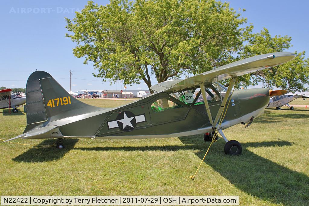 N22422, Stinson L-5B Sentinel C/N 44-17191A, At 2011 Oshkosh