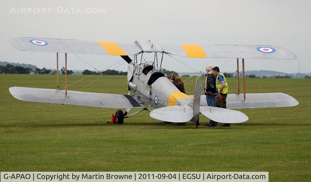 G-APAO, 1940 De Havilland DH-82A Tiger Moth II C/N 82845, SHOT AT DUXFORD