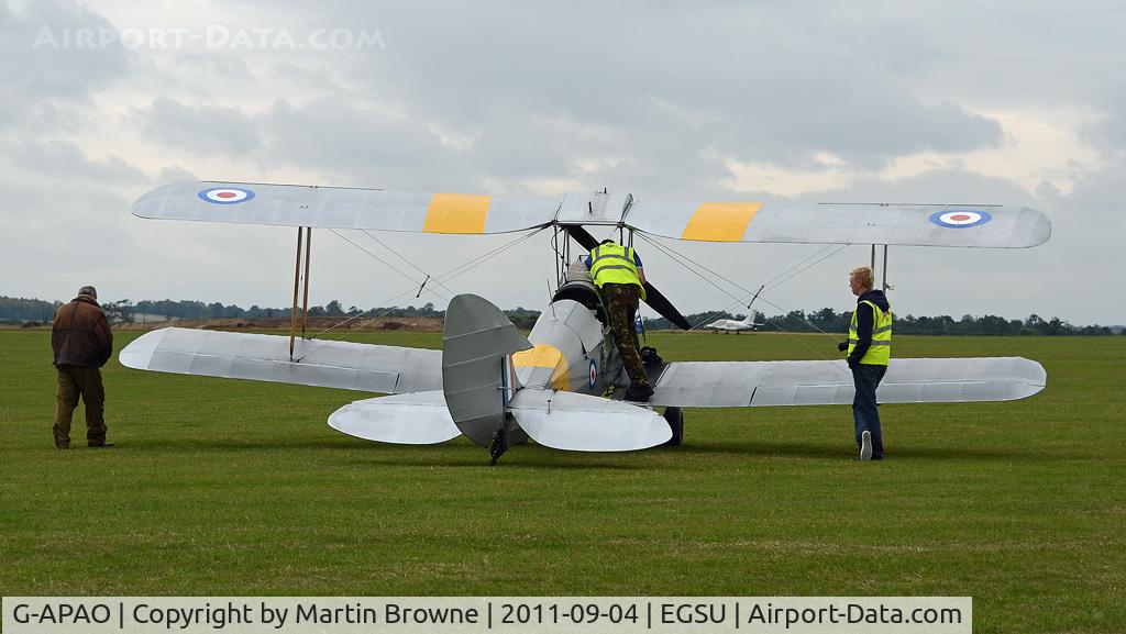 G-APAO, 1940 De Havilland DH-82A Tiger Moth II C/N 82845, SHOT AT DUXFORD