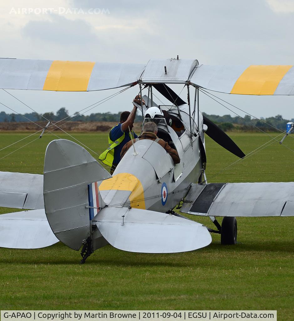 G-APAO, 1940 De Havilland DH-82A Tiger Moth II C/N 82845, SHOT AT DUXFORD
