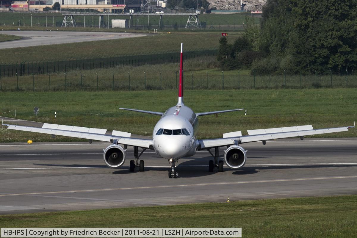 HB-IPS, 1997 Airbus A319-112 C/N 734, vacating the runway