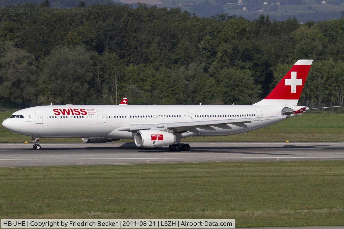 HB-JHE, 2009 Airbus A330-343 C/N 1084, southbound departure from Zürich