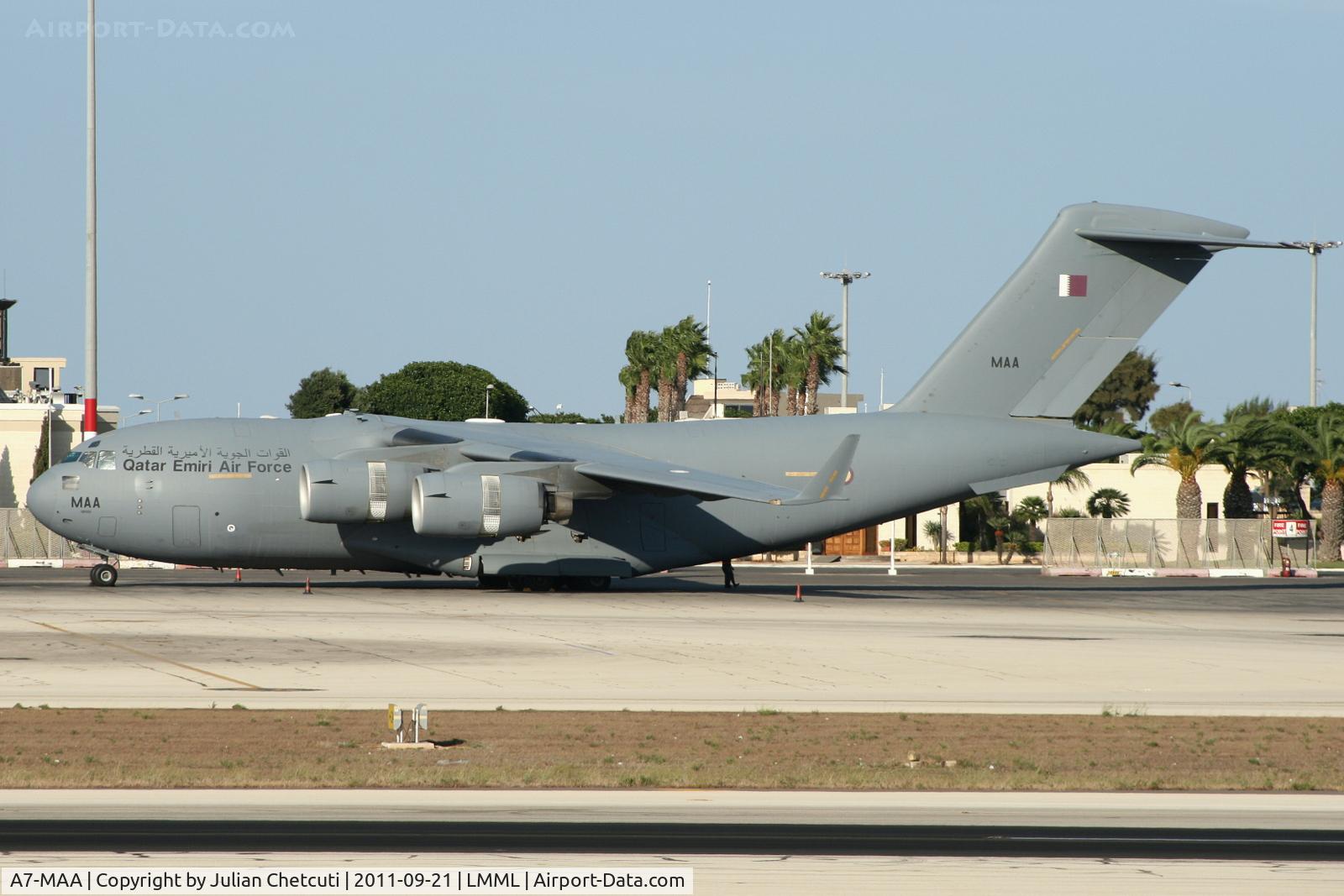 A7-MAA, 2009 Boeing C-17A Globemaster III C/N F-208/QA-1, Parked at Apron 9