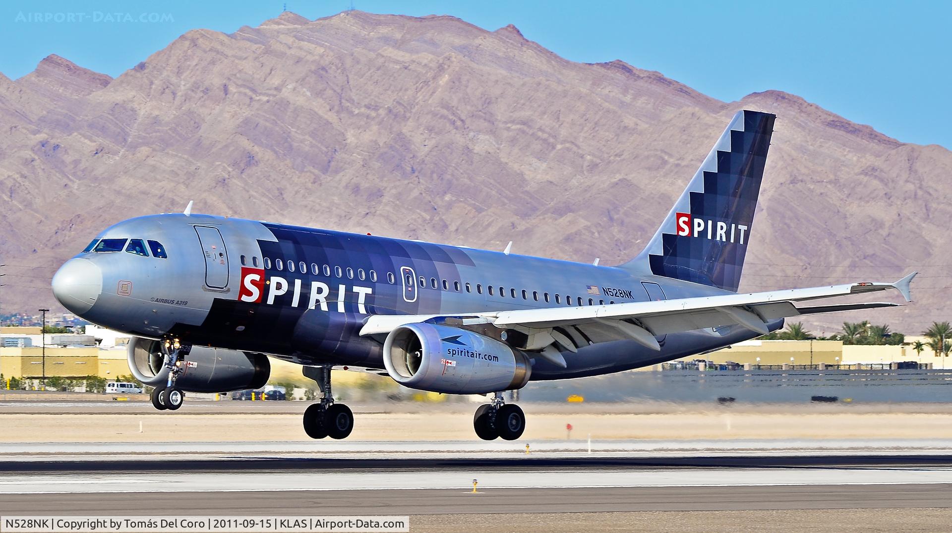 N528NK, 2007 Airbus A319-132 C/N 2983, N528NK Spirit Airlines 2007 Airbus A319-132 C/N 2983

Las Vegas - McCarran International (LAS / KLAS)
USA - Nevada, September 15, 2011
Photo: Tomás Del Coro