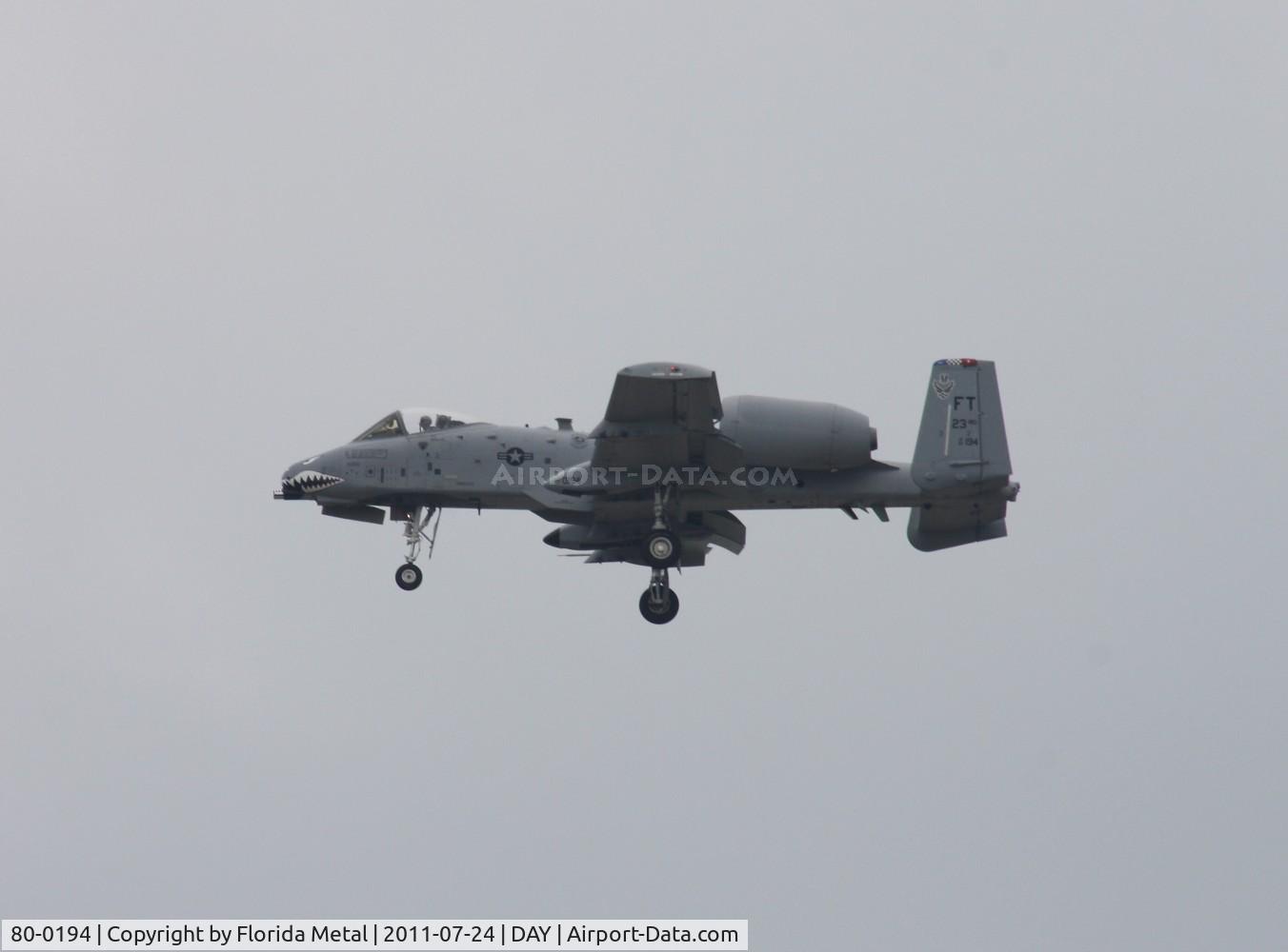 80-0194, 1980 Fairchild Republic A-10C Thunderbolt II C/N A10-0544, Started clouding up, so got fed shots of the Wart Hog flying