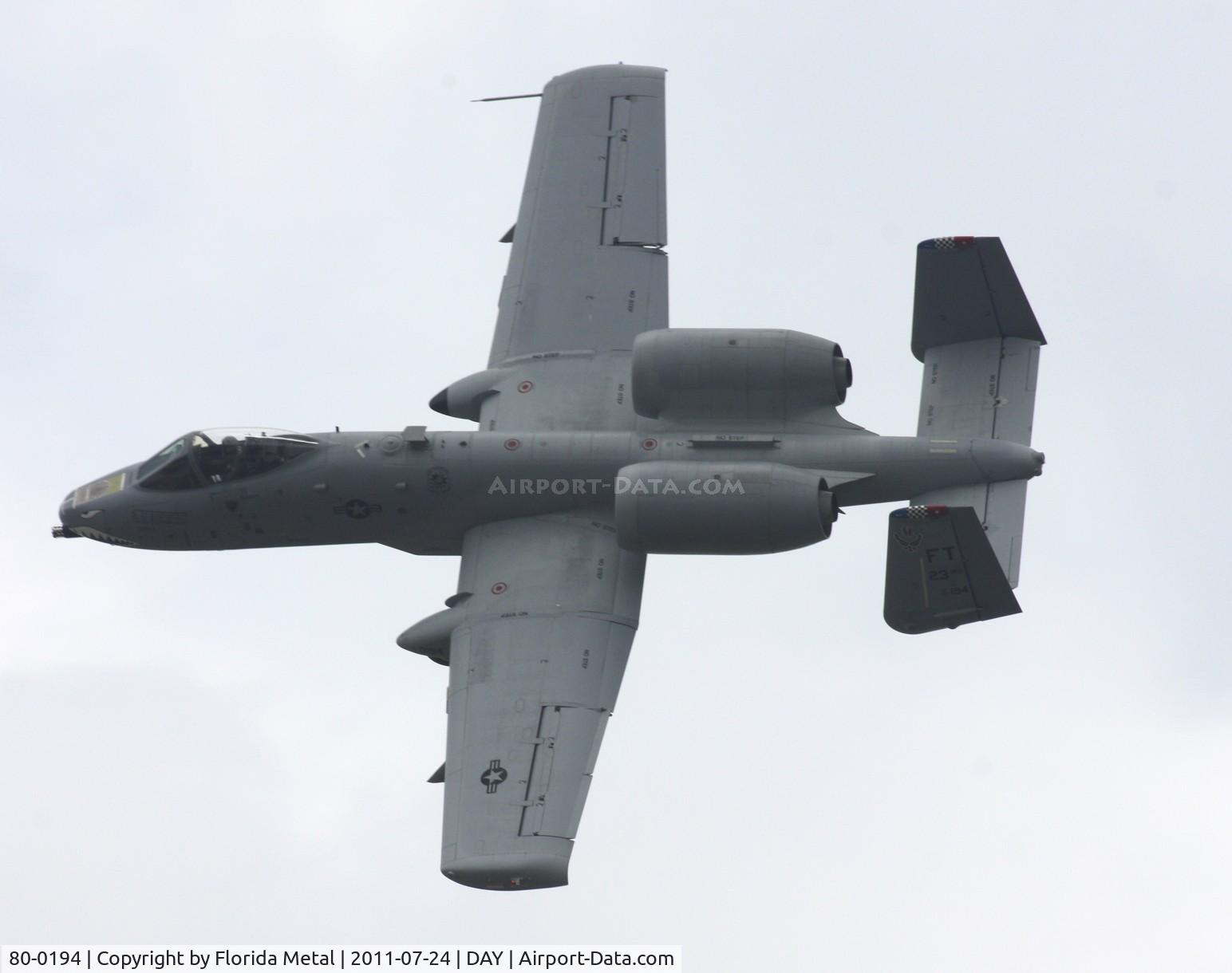 80-0194, 1980 Fairchild Republic A-10C Thunderbolt II C/N A10-0544, Would have been good shot if there wasn't a big cloud