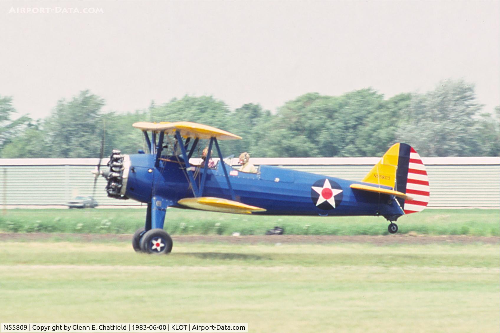 N55809, 1943 Boeing A75N1 (PT17) C/N 75-4690, Departing for the air show