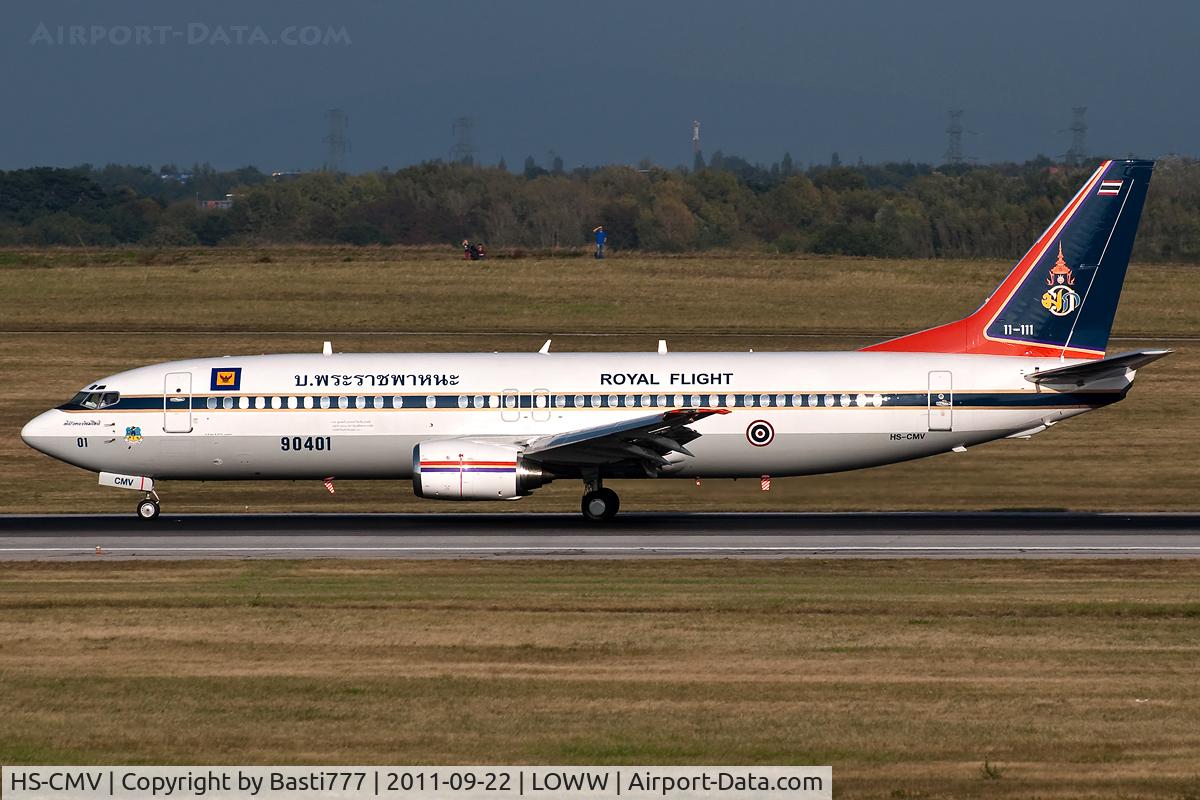 HS-CMV, 1995 Boeing 737-4Z6 C/N 27906, Thai Government for touch and go at LOWW