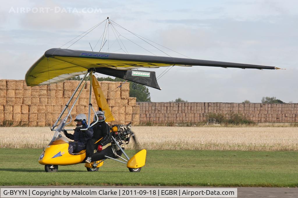 G-BYYN, 1999 Pegasus Quantum 15-912 C/N 7601, Pegasus Quantum 15-912 at Breighton Airfield's Helicopter Fly-In, September 2011.