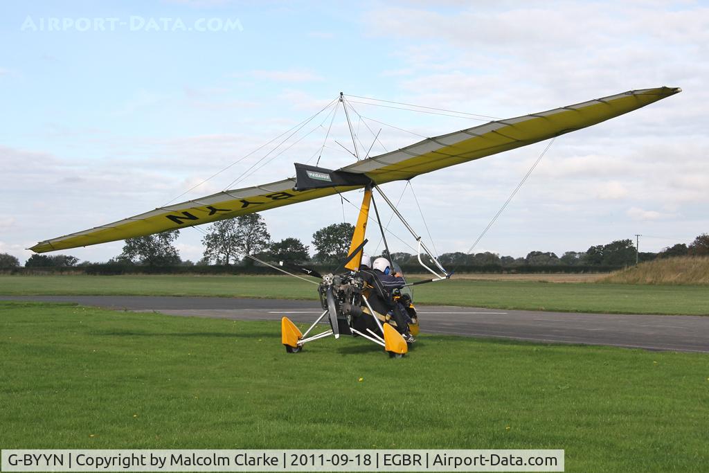G-BYYN, 1999 Pegasus Quantum 15-912 C/N 7601, Pegasus Quantum 15-912 at Breighton Airfield's Helicopter Fly-In, September 2011.