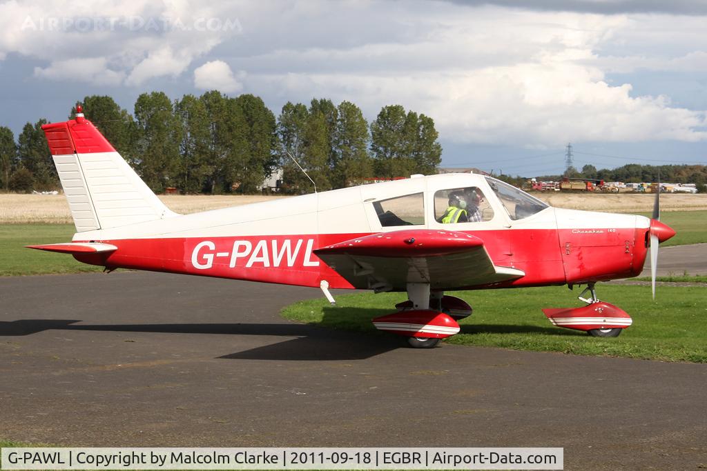 G-PAWL, 1968 Piper PA-28-140 Cherokee C/N 28-24456, Piper PA-28-140 Cherokee at Breighton Airfield's Helicopter Fly-In, September 2011.