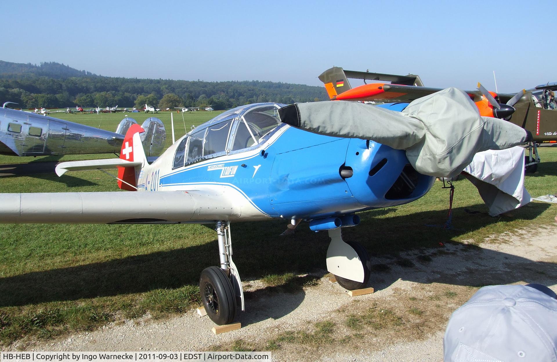 HB-HEB, 1938 Messerschmitt Bf-108B-1 Taifun C/N 1988, Messerschmitt Bf 108B Taifun at the 2011 Hahnweide Fly-in, Kirchheim unter Teck airfield