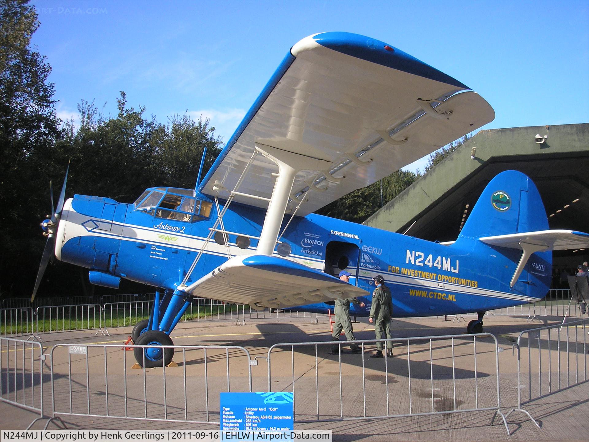 N244MJ, 1976 Antonov (PZL-Mielec) An-2 C/N 1G172-44, First Transatlantic Bio flight by AN-2T ;  Dutch Air Force Open House , Leeuwarden AFB.September 2011