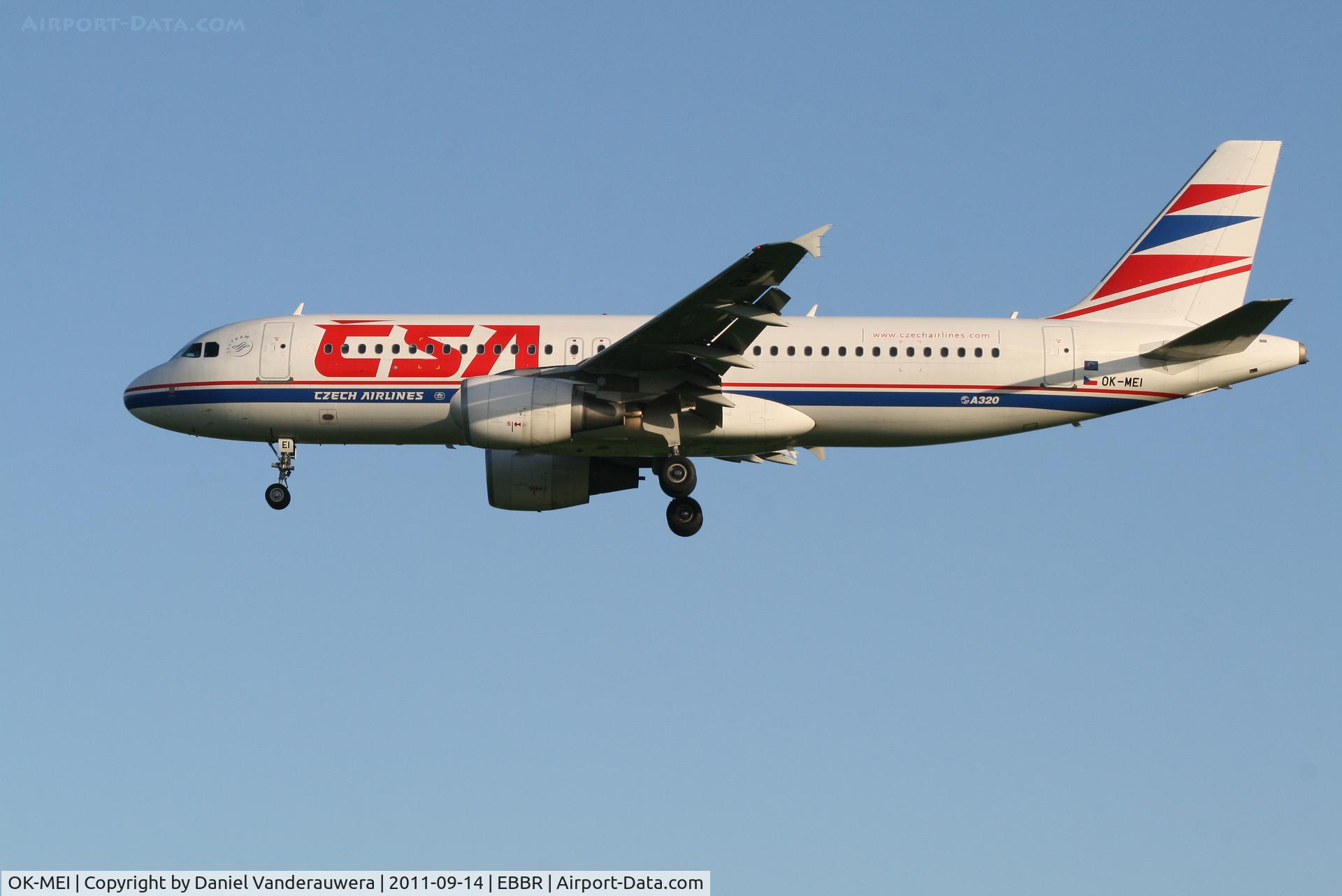 OK-MEI, 2007 Airbus A320-214 C/N 3060, Arrival of flight OK630 to RWY 25L