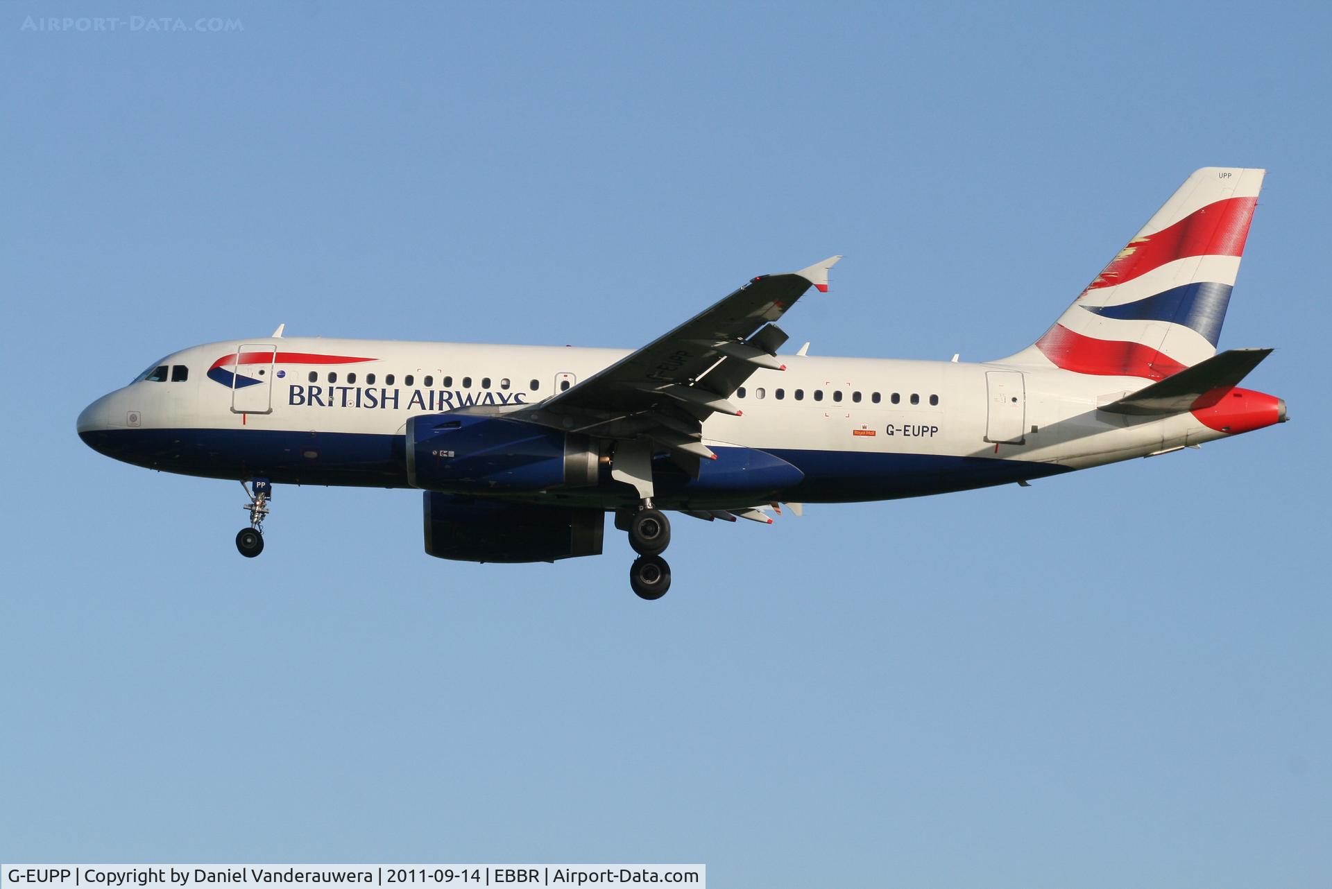 G-EUPP, 2000 Airbus A319-131 C/N 1295, Arrival of flight BA388 to RWY 25L