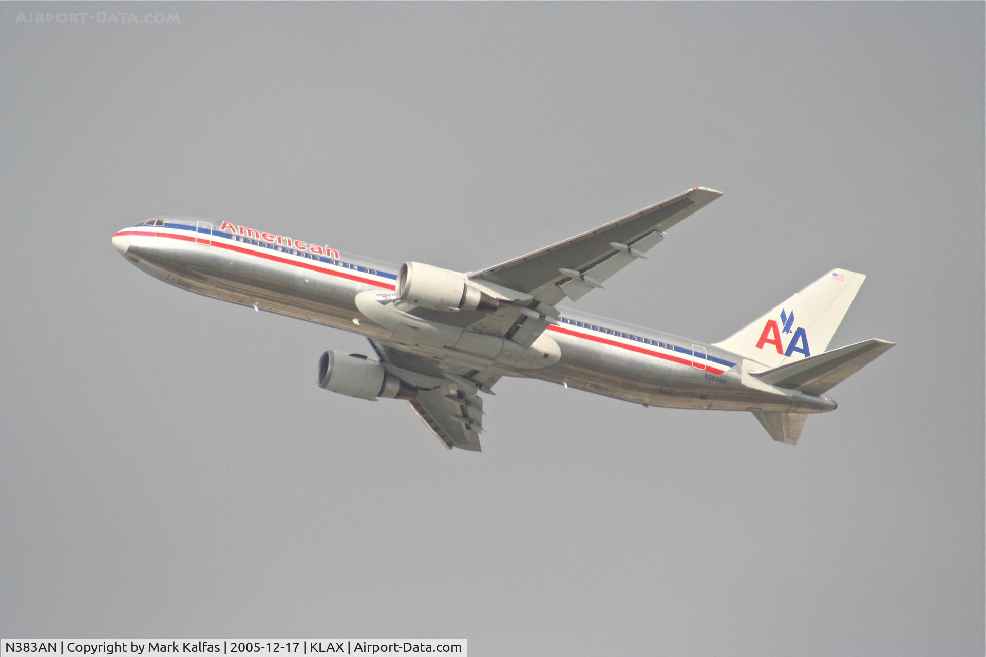 N383AN, 1993 Boeing 767-323 C/N 26995, American Airlines Boeing 767-323, 25R departure KLAX.