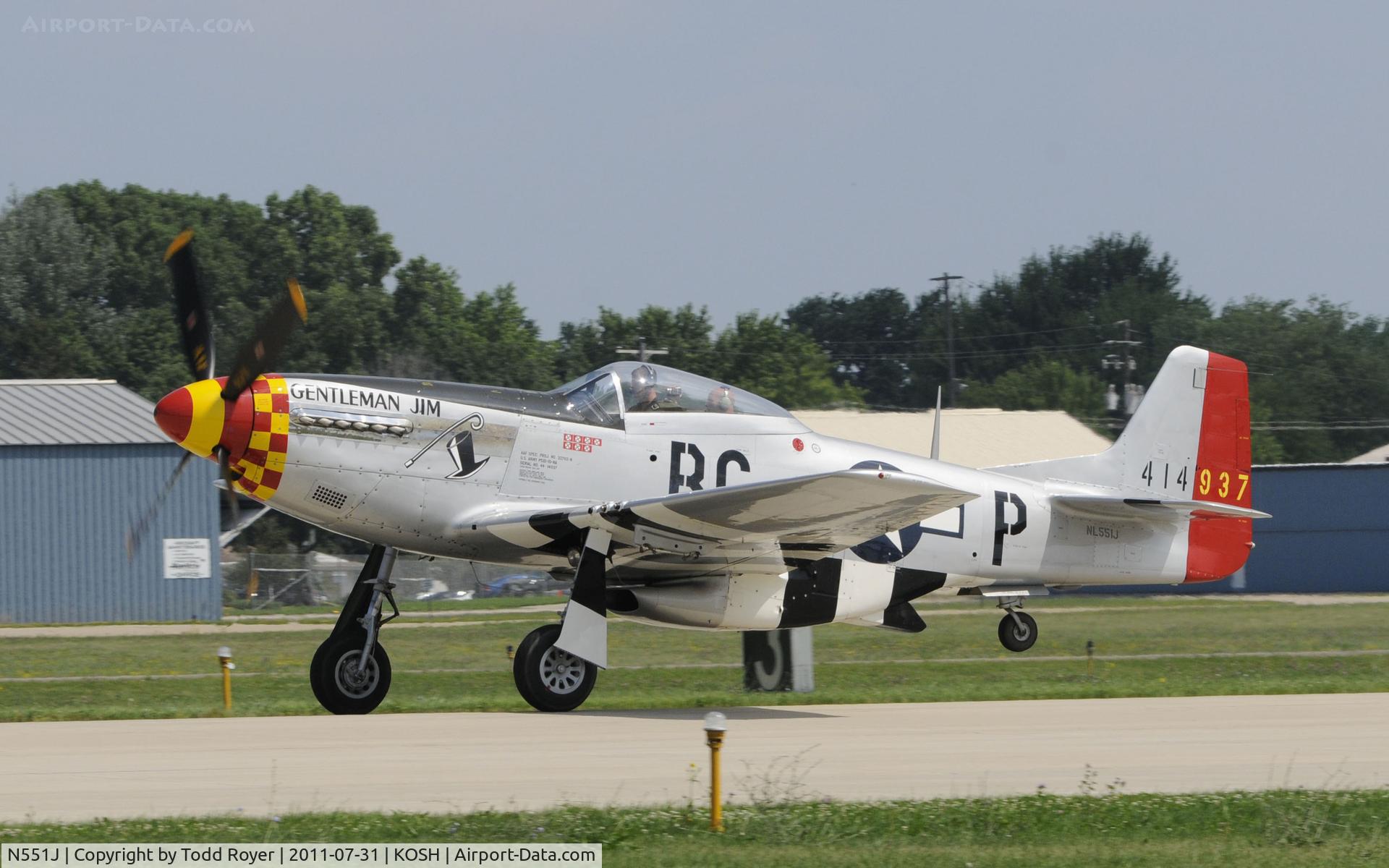 N551J, 1957 North American P-51D Mustang C/N 44-74230, AIRVENTURE 2011