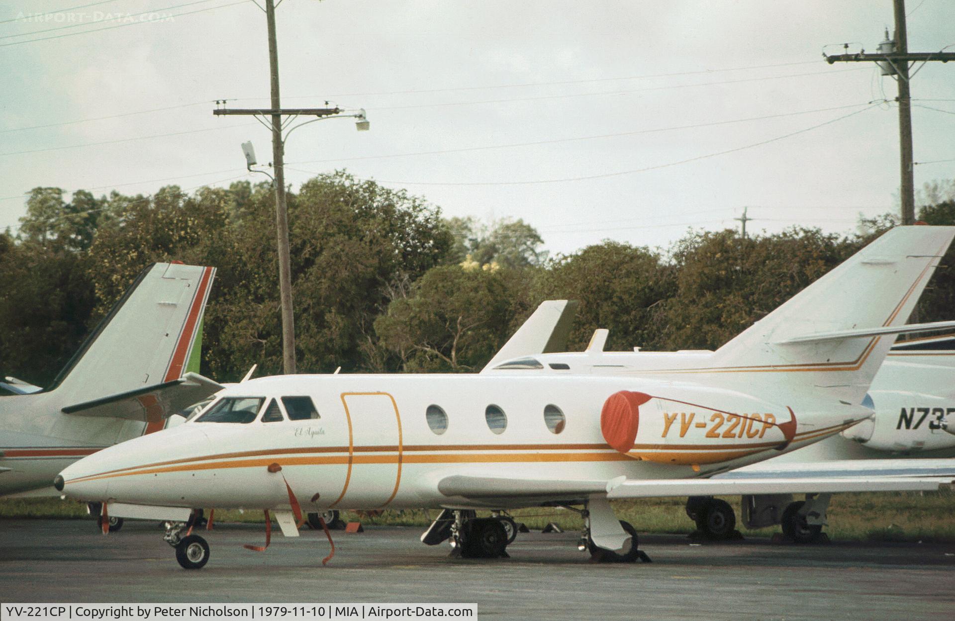 YV-221CP, 1975 Dassault Falcon 10 C/N 47, Falcon 10 as seen at Miami in November 1979.