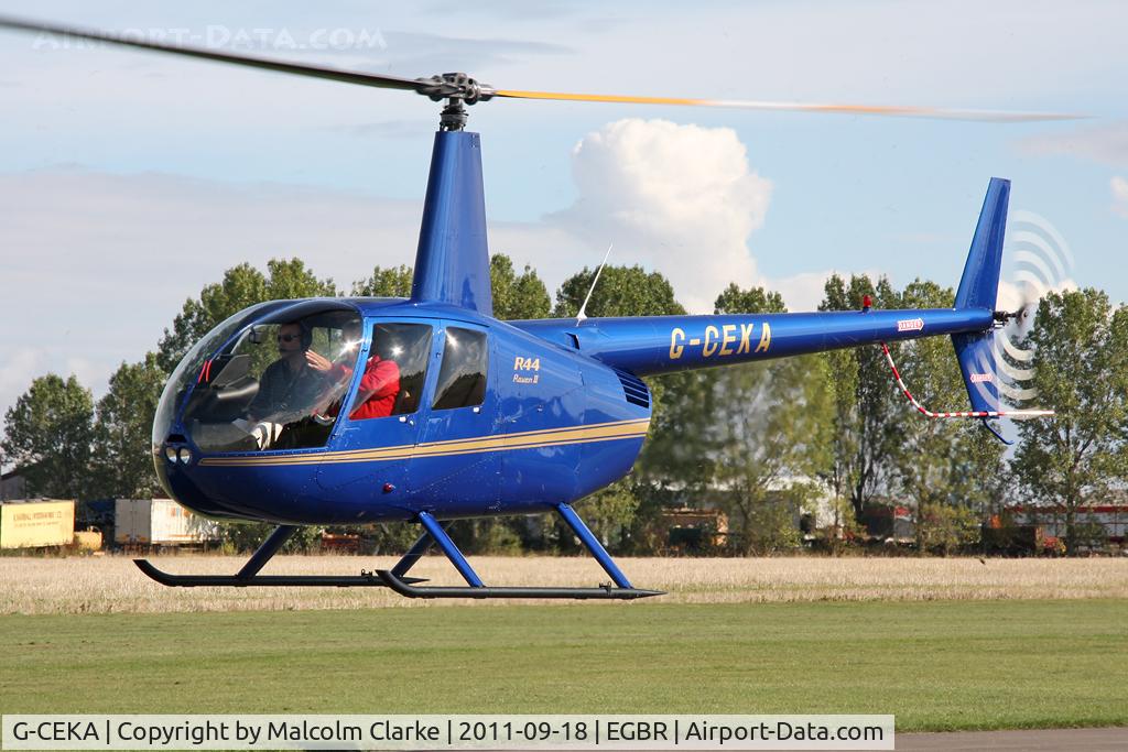 G-CEKA, 2007 Robinson R44 Raven II C/N 11639, Robinson R44 II at Breighton Airfield's Helicopter Fly-In, September 2011.