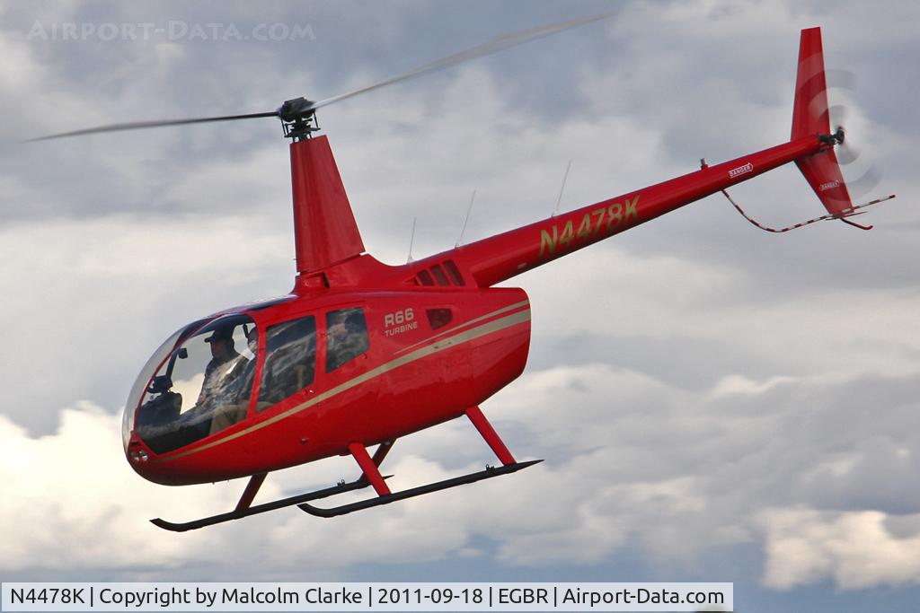N4478K, 2011 Robinson R66 Turbine C/N 0031, Robinson R66 Turbine at Breighton Airfield's Helicopter Fly-In, September 2011.