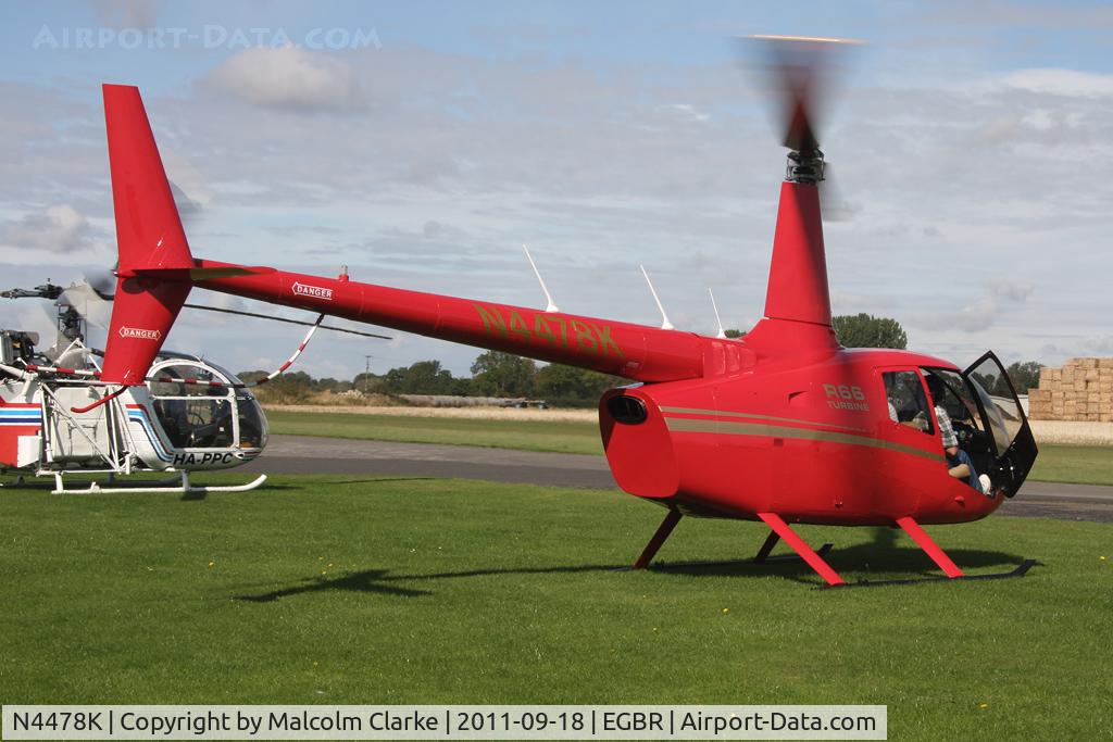 N4478K, 2011 Robinson R66 Turbine C/N 0031, Robinson R66 Turbine at Breighton Airfield's Helicopter Fly-In, September 2011.