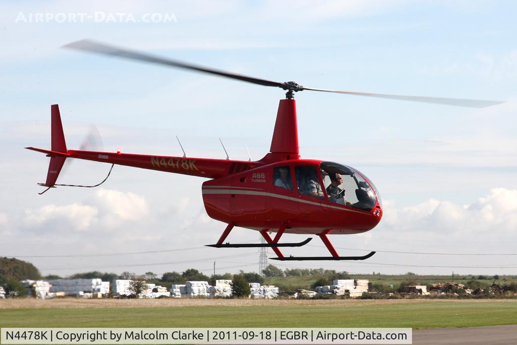 N4478K, 2011 Robinson R66 Turbine C/N 0031, Robinson R66 Turbine at Breighton Airfield's Helicopter Fly-In, September 2011.