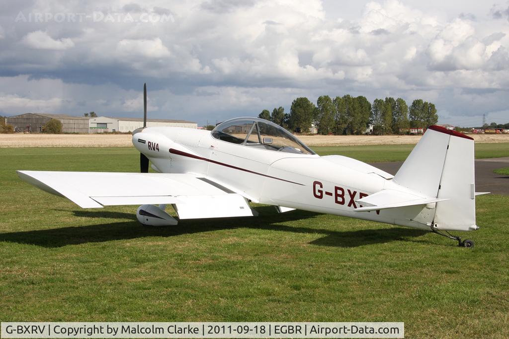 G-BXRV, 2002 Vans RV-4 C/N PFA 181-12482, Vans RV-4 at The Real Aeroplane Company's Helicopter Fly-In, Breighton Airfield, September 18th 2011.