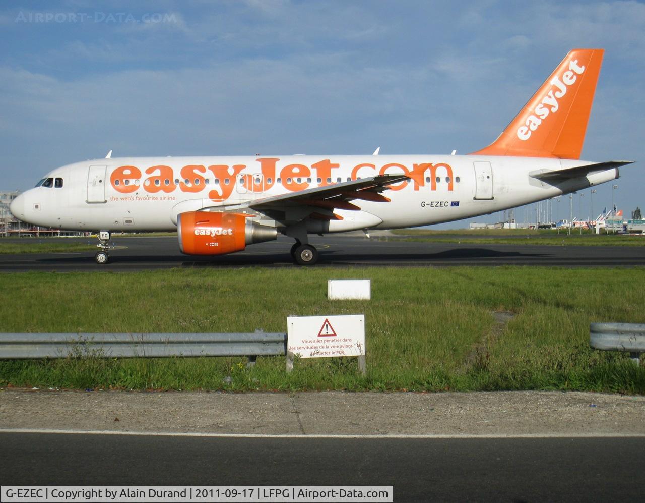 G-EZEC, 2004 Airbus A319-111 C/N 2129, Still stating that EZY is 