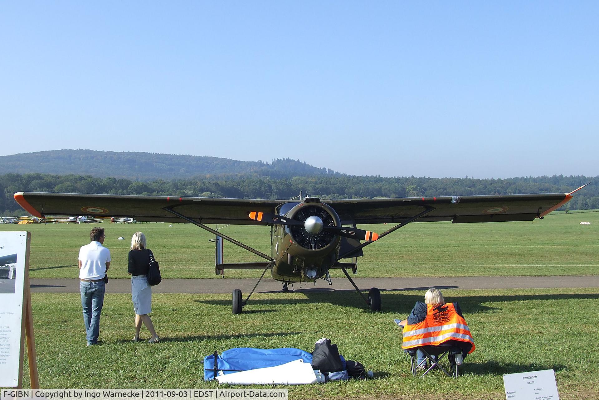 F-GIBN, Max Holste MH-1521M Broussard C/N 317, Max Holste MH.1521C Broussard at the 2011 Hahnweide Fly-in, Kirchheim unter Teck airfield