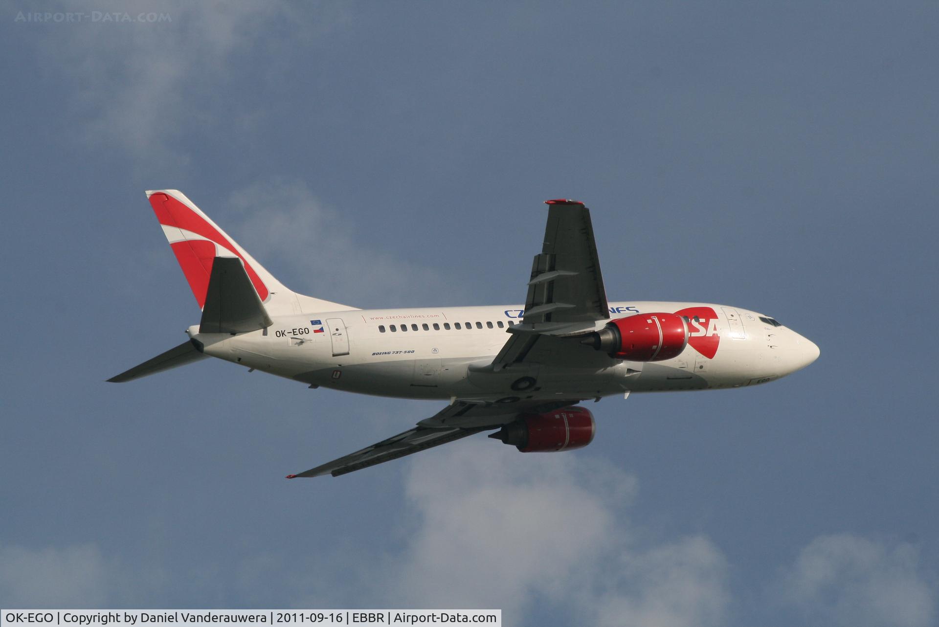 OK-EGO, 1999 Boeing 737-55S C/N 28475/3096, Flight OK205 is climbing from RWY 07R