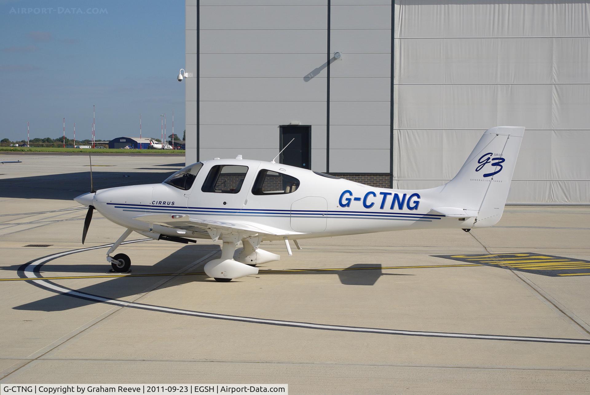 G-CTNG, 2008 Cirrus SR20 C/N 2012, Parked at Norwich.