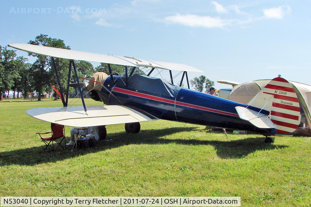 N53040, 1941 Boeing A75N1(PT17) C/N 75-799, At 2011 Oshkosh