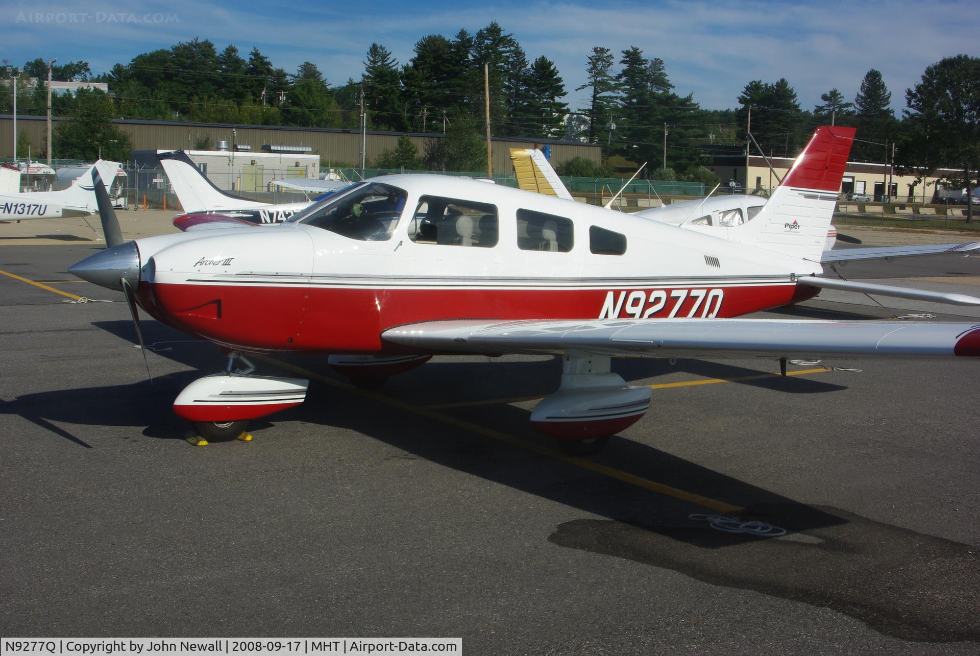 N9277Q, 1996 Piper PA-28-181 C/N 2843053, My friend Chuck Roberts' Archer III on the Wiggins ramp at MHT.