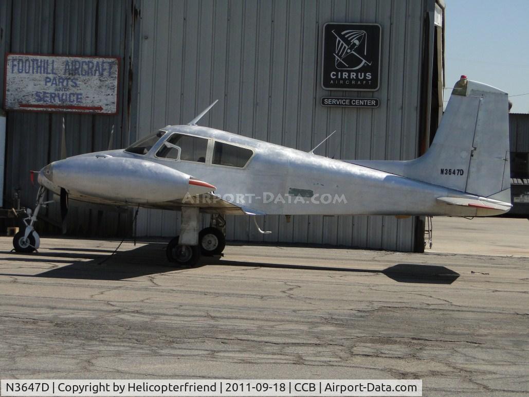 N3647D, 1956 Cessna 310 C/N 35347, Parked at Foothill Parts & Service
