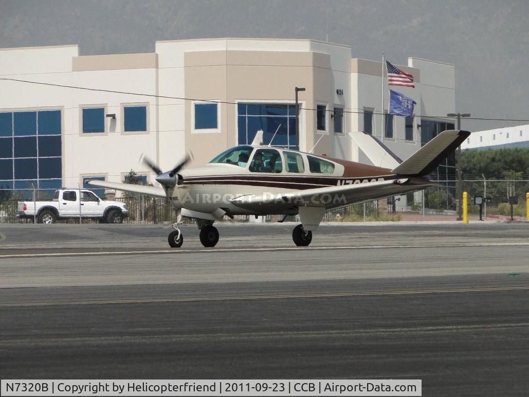 N7320B, 1954 Beech E35 C/N D-3783, Starting take off roll from runway 24