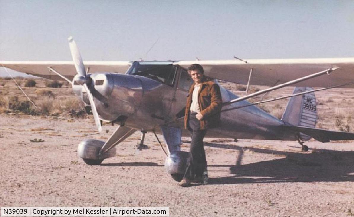 N39039, 1941 Luscombe 8A C/N 1800, All metal with ceconite covered wings pictured here on the desert near Tucson Arizona in 1974.