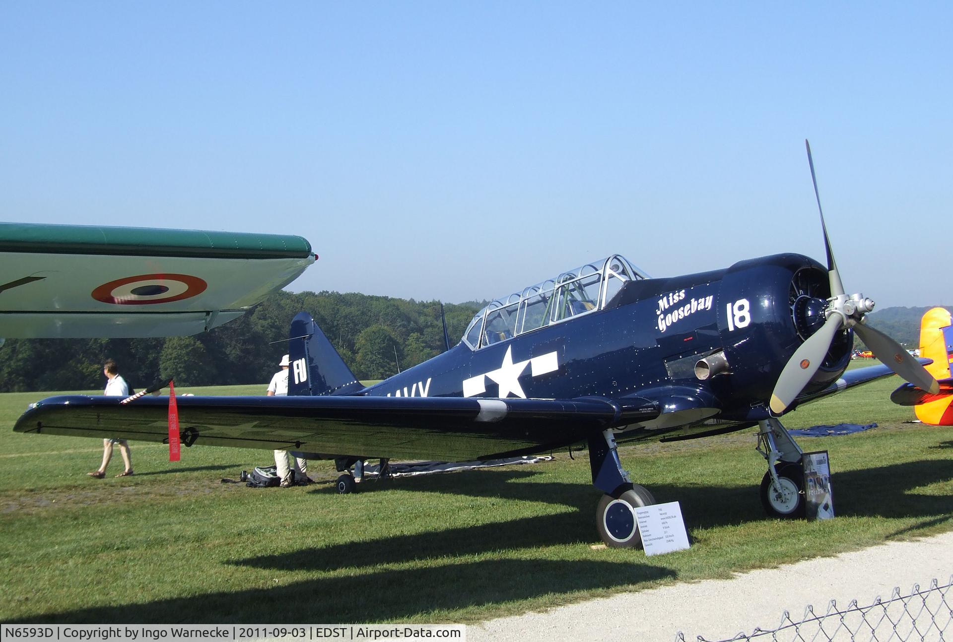 N6593D, 1949 North American T-6G Texan C/N 168-471, North American T-6G Texan at the 2011 Hahnweide Fly-in, Kirchheim unter Teck airfield