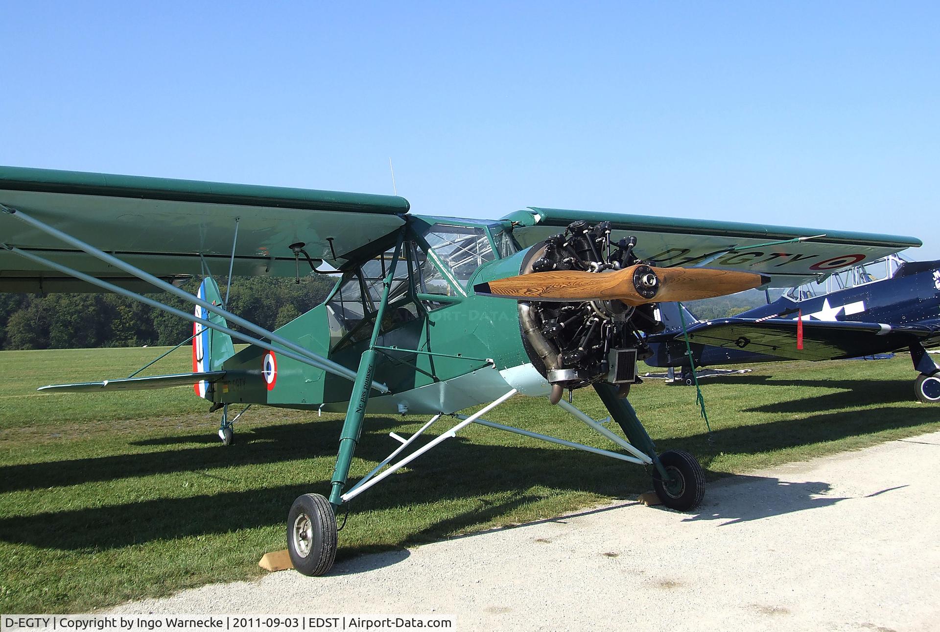 D-EGTY, 1946 Morane-Saulnier MS-505 Criquet C/N 73, Morane-Saulnier MS.505 Criquet (post-war french Fi 156 Storch with Jacobs radial engine) at the 2011 Hahnweide Fly-in, Kirchheim unter Teck airfield