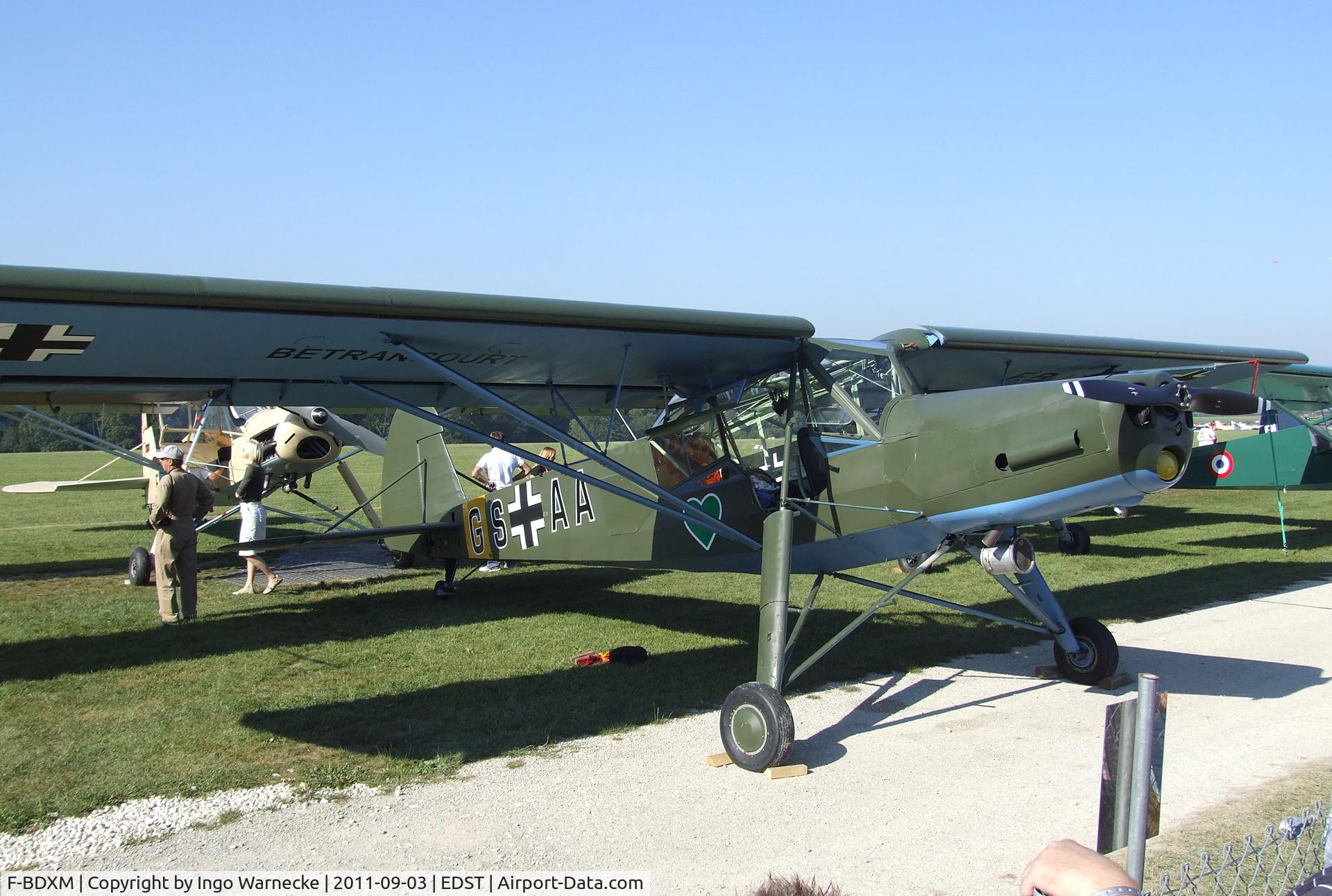 F-BDXM, Morane-Saulnier MS-506L Criquet C/N 635, Morane-Saulnier MS.506L Criquet (post-war french Fi 156 Storch with Lycoming engine) at the 2011 Hahnweide Fly-in, Kirchheim unter Teck airfield