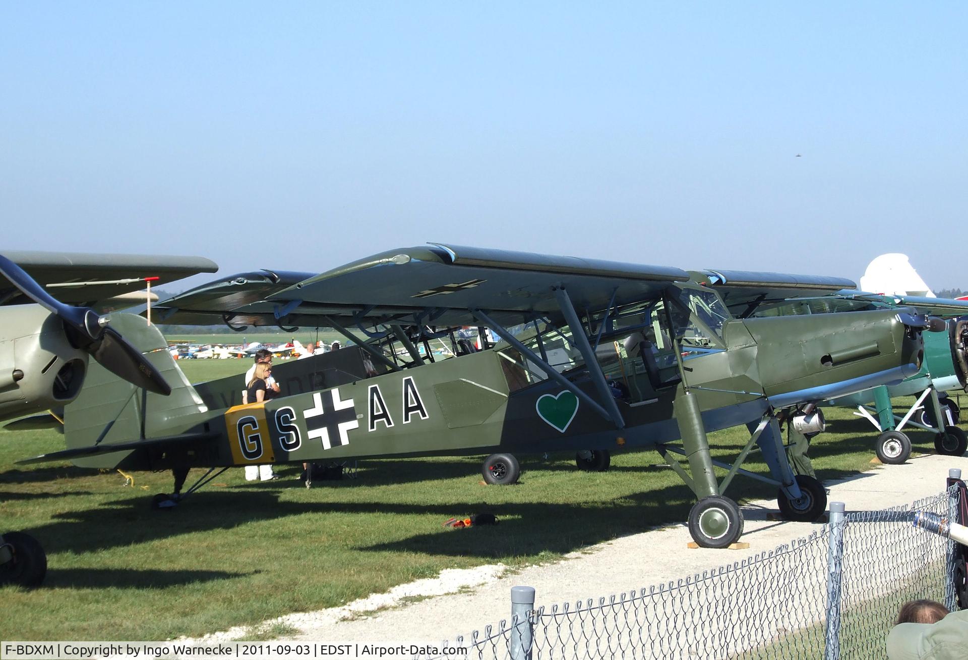 F-BDXM, Morane-Saulnier MS-506L Criquet C/N 635, Morane-Saulnier MS.506L Criquet (post-war french Fi 156 Storch with Lycoming engine) at the 2011 Hahnweide Fly-in, Kirchheim unter Teck airfield