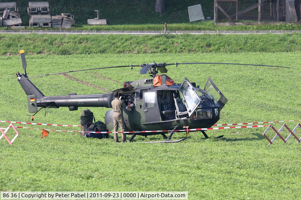 86 36, 1982 MBB Bo.105P C/N 6036, did an emergancy landing in Pichling