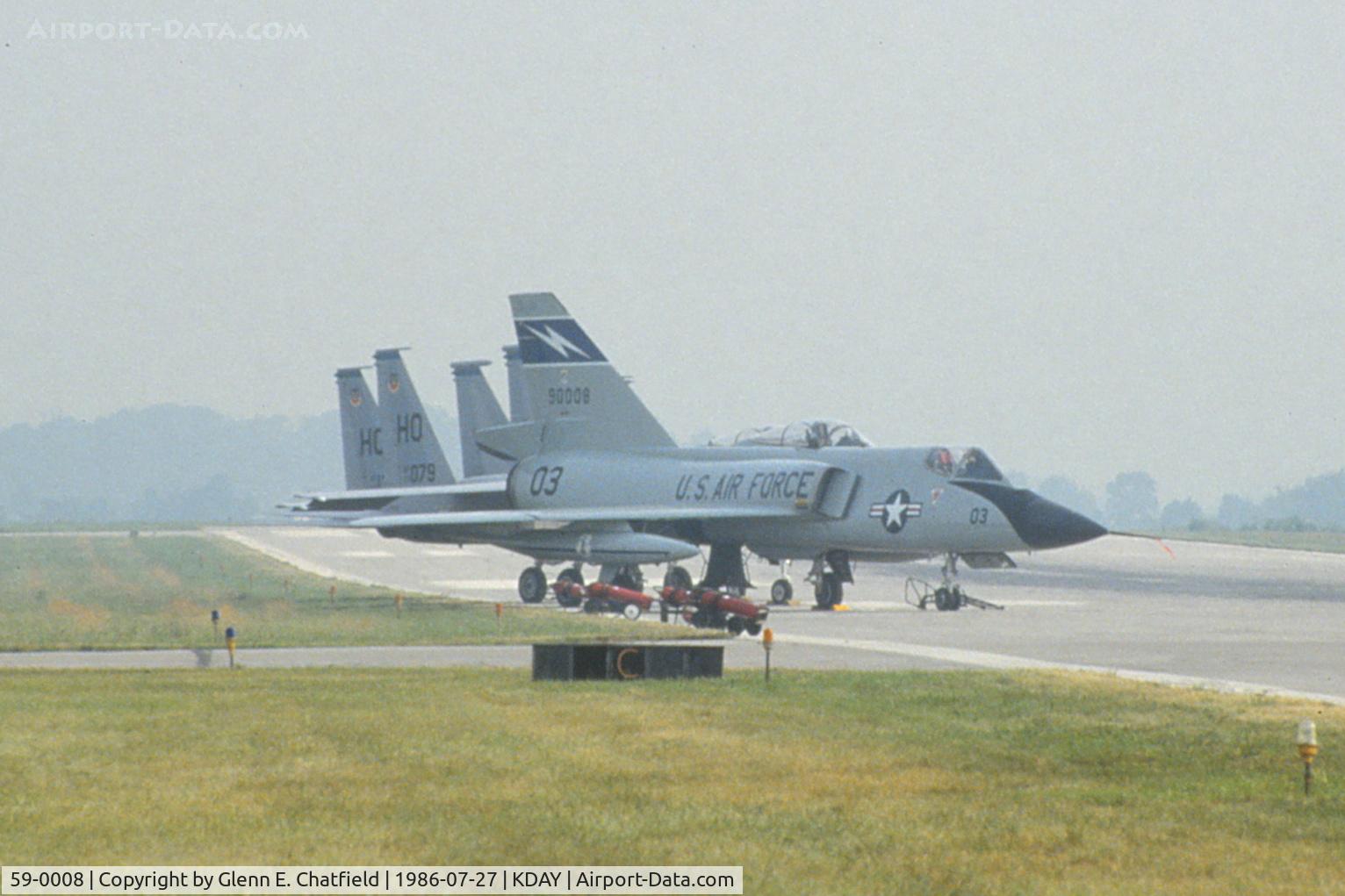 59-0008, 1959 Convair F-106A Delta Dart C/N 8-24-137, On the flight line in the early morning fog.