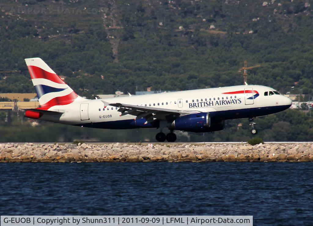 G-EUOB, 2001 Airbus A319-131 C/N 1529, Landing rwy 13L