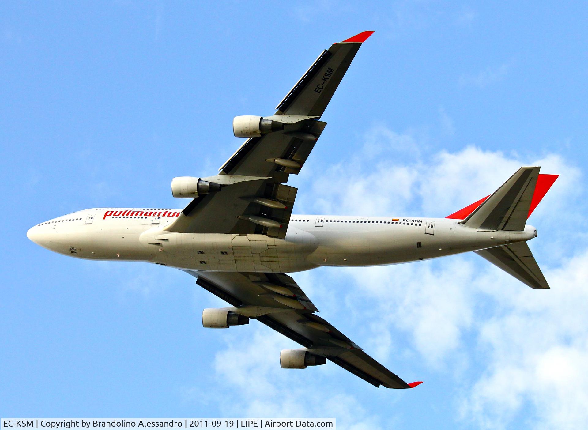 EC-KSM, 1994 Boeing 747-412 C/N 27178, Nice view in bologna 747/400 serving Pullmantur Air
departing from Bologna RWY31