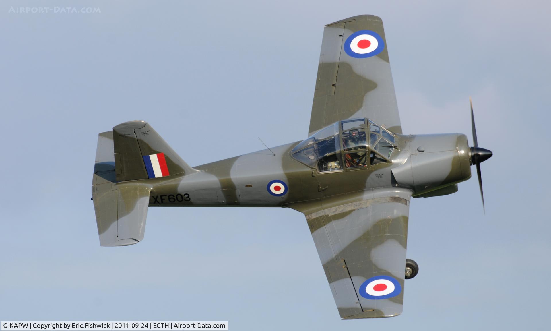 G-KAPW, 1955 Percival P-56 Provost T.1 C/N PAC/56/311, 42. XF603 at a glorious Shuttleworth Uncovered Air Display, September 2011
