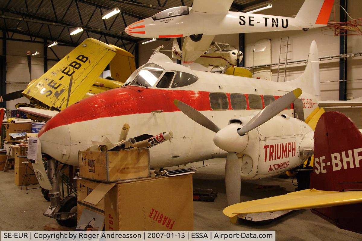 SE-EUR, 1958 De Havilland DH-104 Dove 6 C/N 04496, Stored at Arlanda
