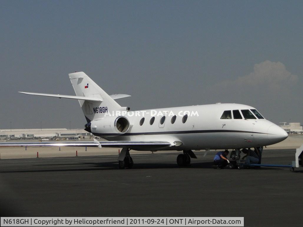 N618GH, 1987 Dassault Falcon 200 (20H) C/N 513, Being prepared to be towed