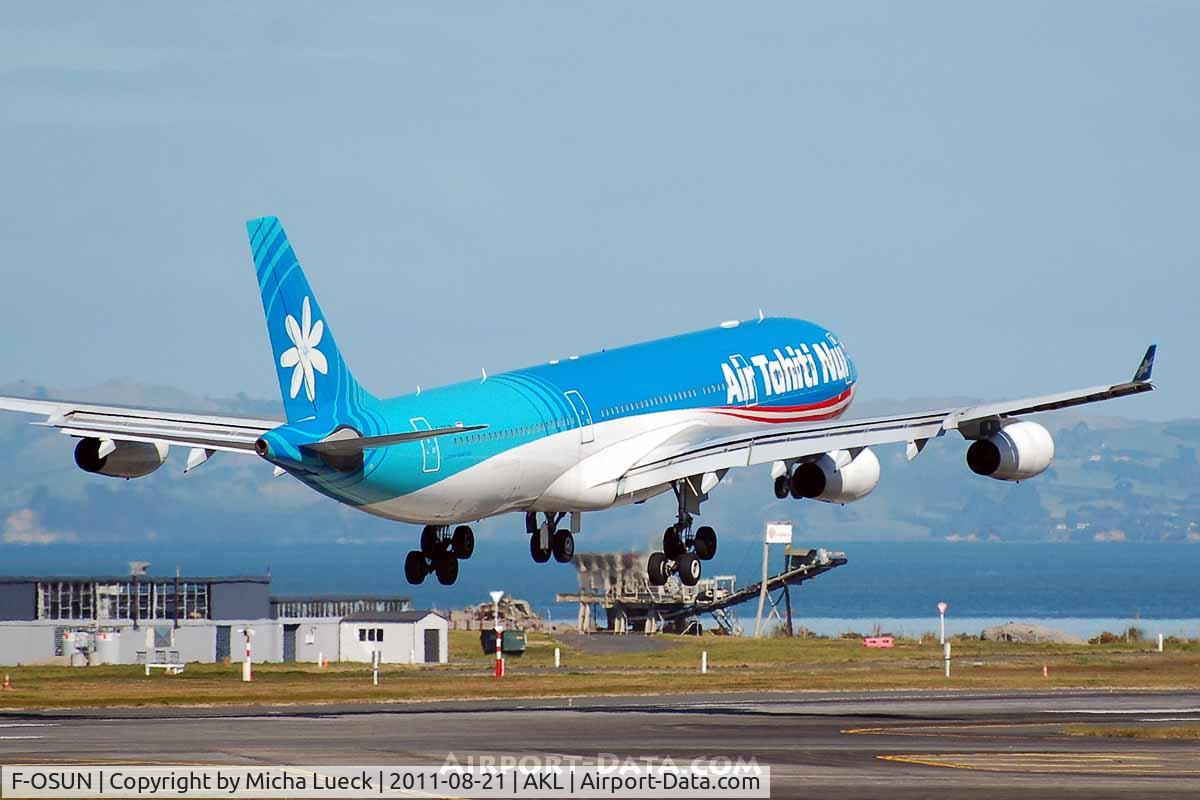 F-OSUN, 2001 Airbus A340-313 C/N 446, At Auckland